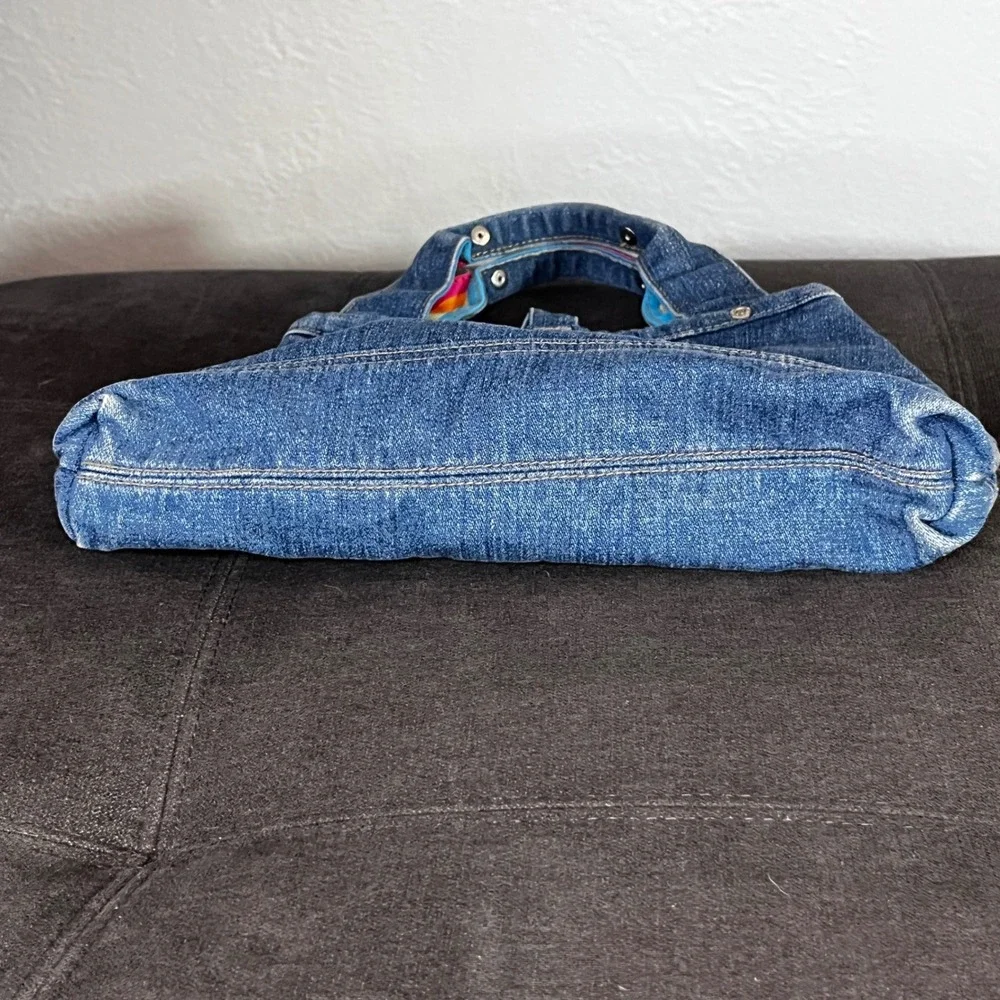 Old Navy Kids Denim Rainbow Heart Handbag‎ Purse Kidcore Y2K Rainbow Hearts